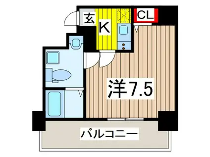 アルファコート西川口19(1K/4階)の間取り写真