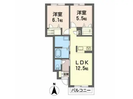サンライズ大森A(2LDK/1階)の間取り写真