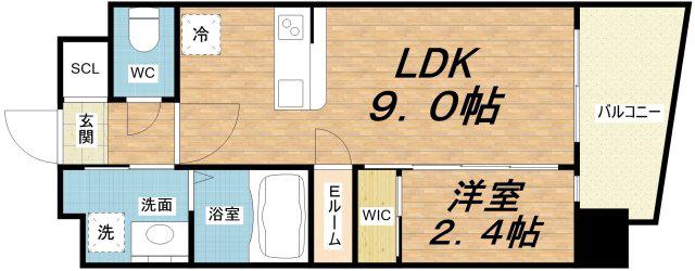 セレニテ天六リアン(1LDK/3階)の間取り写真