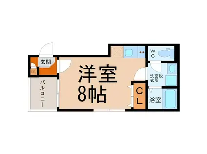 ハーモニーテラス大宝IV(ワンルーム/1階)の間取り写真