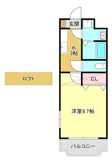 サウスルーム三島(1K/1階)の間取り写真