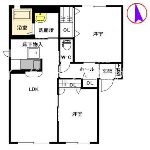 シャーメゾンA(2LDK/1階)の間取り写真