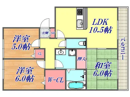 GRAND PLAISR2(3LDK/3階)の間取り写真