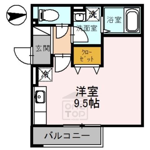 カメリア(ワンルーム/2階)の間取り写真