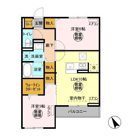 FLEURA(2LDK/1階)の間取り写真