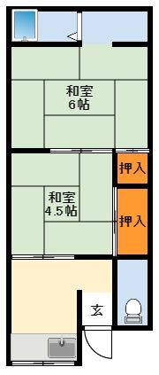 西辻文化(2K/1階)の間取り写真