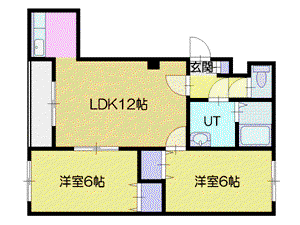 ヴィル・プレジール(2LDK/2階)の間取り写真
