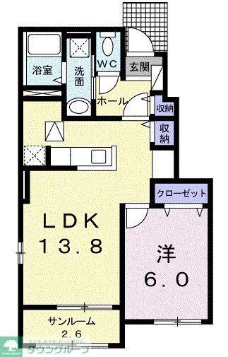サニーレジデンス III(1LDK/1階)の間取り写真
