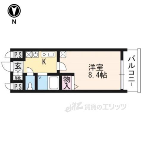 セトル御所東(1K/5階)の間取り写真