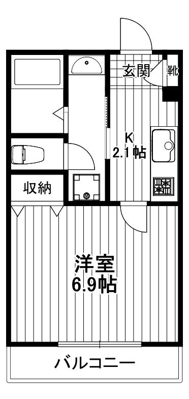 エクセル狛江(1K/2階)の間取り写真