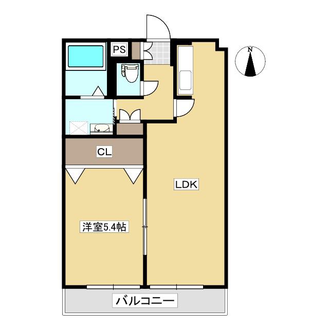 LS西松江城(1LDK/1階)の間取り写真