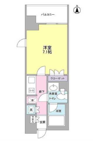 CERESIA COURT ASUKAYAMA(1K/6階)の間取り写真
