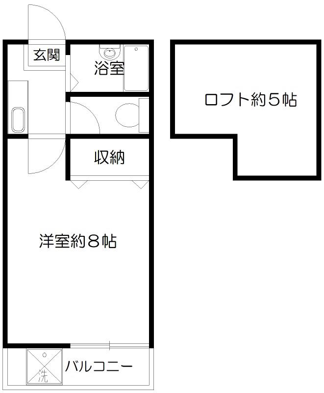 愛郷ハイツ(1K/2階)の間取り写真