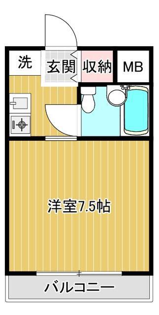 シティコート八雲(ワンルーム/2階)の間取り写真