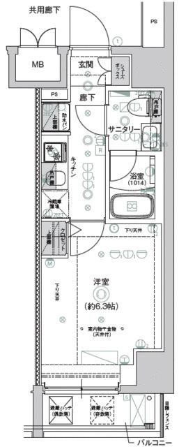 CREST TAPP新横浜(1K/11階)の間取り写真
