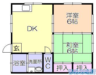 辻コーポ(2DK/2階)の間取り写真