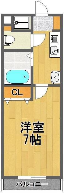 エトワール東浦和(1K/2階)の間取り写真