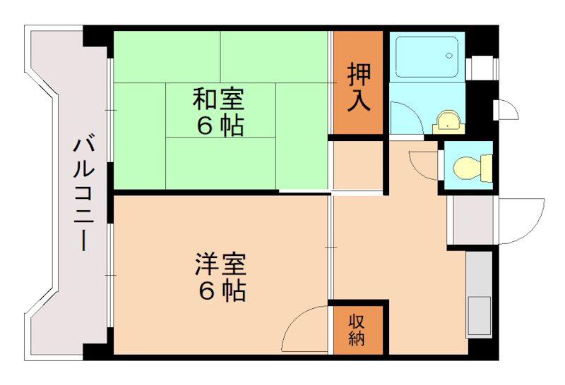 オレンジコーポI号館(2K/3階)の間取り写真