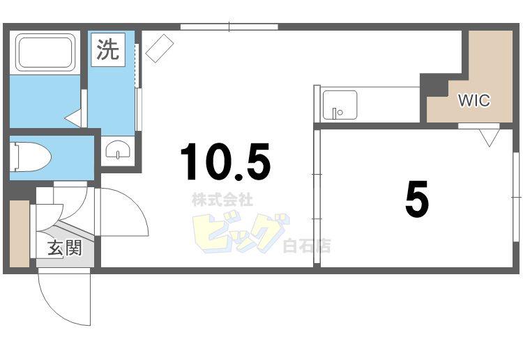 グランエリーナ南郷(1LDK/3階)の間取り写真