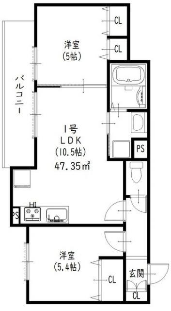 クリエオーレ菊水町(2LDK/1階)の間取り写真
