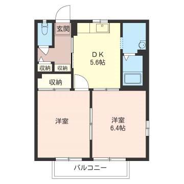 グレイス麻生(2K/2階)の間取り写真