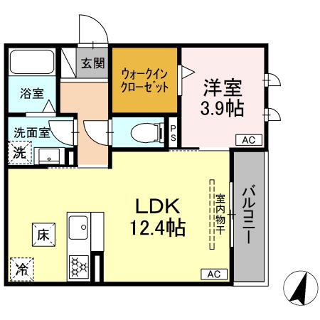 プルミエール今之浦(1LDK/1階)の間取り写真