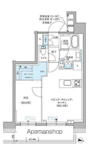 パークアクシス新大橋(1LDK/10階)の間取り写真