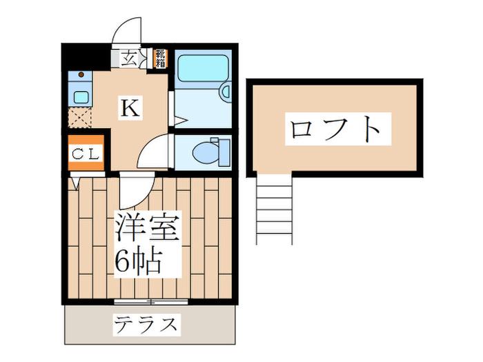 ドリームハイツ(1K/1階)の間取り写真
