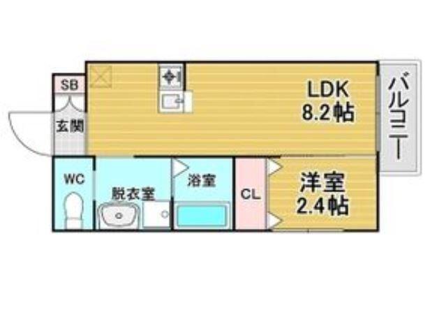 リアコート関大前II(1LDK/2階)の間取り写真