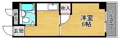ミルキーハイツ(1K/2階)の間取り写真