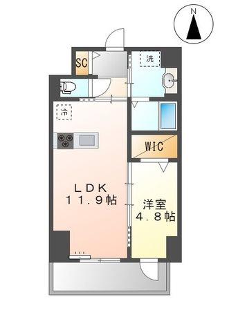 CIEL DE 金山(1LDK/9階)の間取り写真