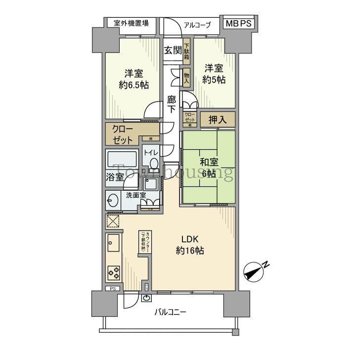 亀戸レジデンス(3LDK/11階)の間取り写真