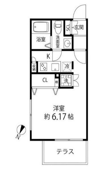 BRANCHE大森山王(ワンルーム/1階)の間取り写真