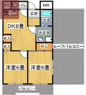 レジデンス寿(2DK/5階)の間取り写真