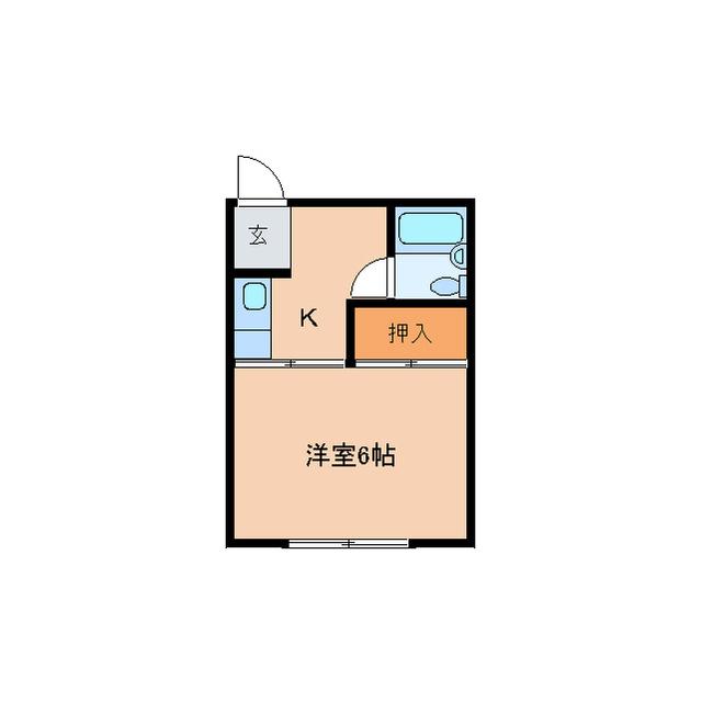 フォーブル幸町B(1K/2階)の間取り写真