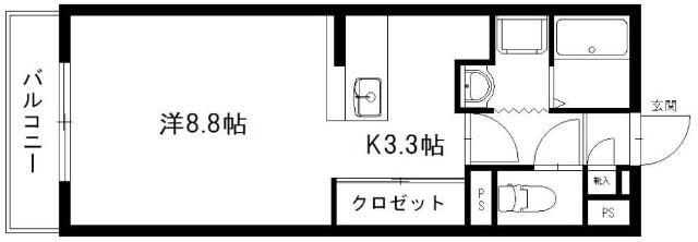 グランストーク・ウィンディ(1K/1階)の間取り写真