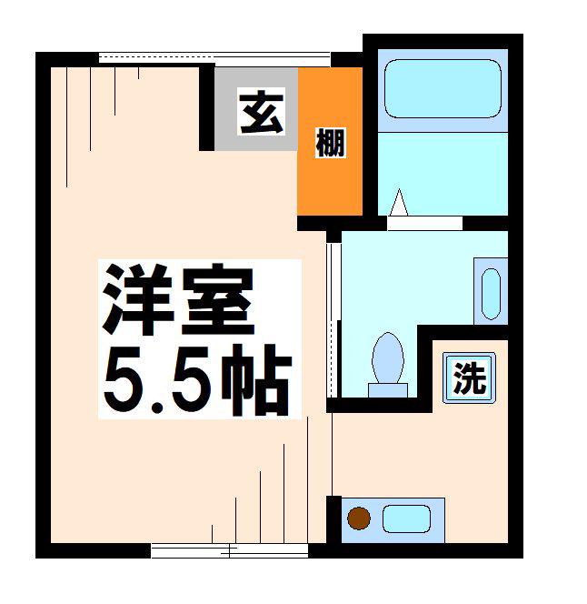 京王線 調布駅 徒歩7分 2階建 築2年(ワンルーム/1階)の間取り写真