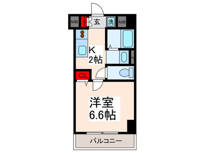 JS-CRADLE(1K/7階)の間取り写真