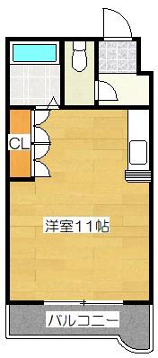 アークトレード太宰府(ワンルーム/3階)の間取り写真
