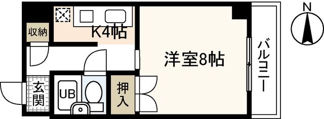 シャンティハイツ(1K/2階)の間取り写真