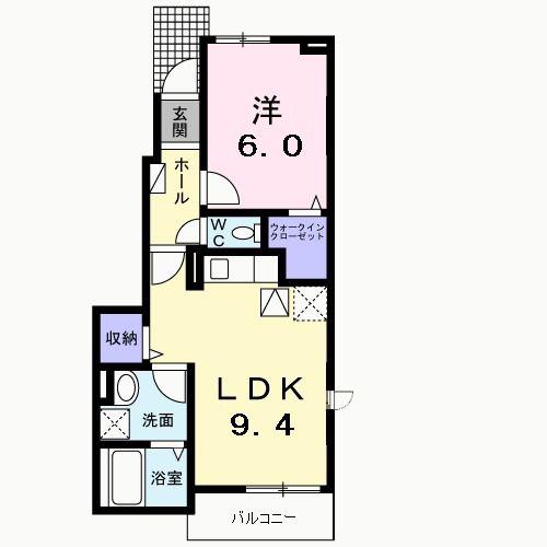 パーク追分(1LDK/1階)の間取り写真