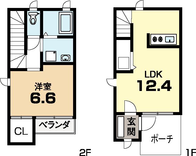 エスポワール参番館(1LDK/1階)の間取り写真