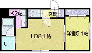 サウスERN LIGHTS(1LDK/4階)の間取り写真