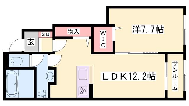 アンテロープII(1LDK/1階)の間取り写真