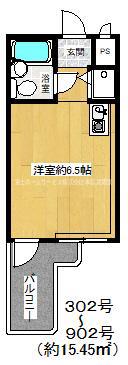 ふぁみゆアビコI(ワンルーム/4階)の間取り写真