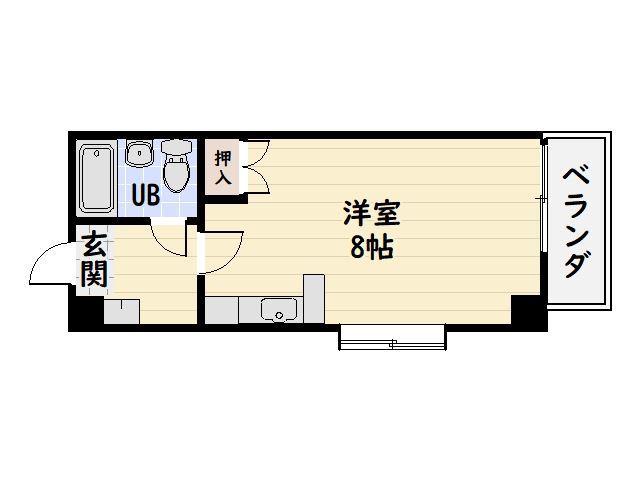 エクステンド加治屋(ワンルーム/4階)の間取り写真