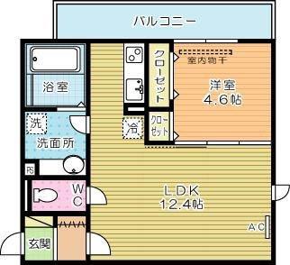 POLONIA MATSUBARAA棟(1LDK/3階)の間取り写真