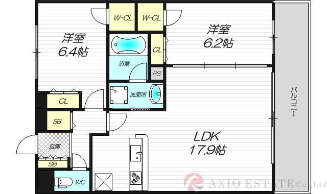 セノアタワー新大阪(2LDK/11階)の間取り写真