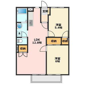 エルハイムツチヤ(2LDK/1階)の間取り写真