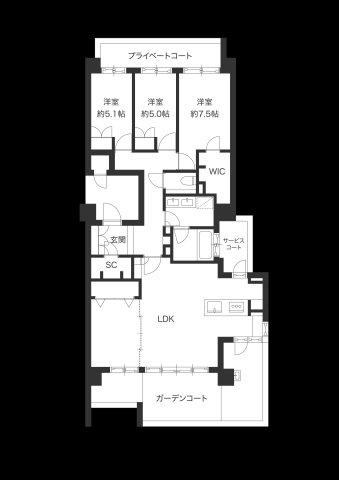 アイランドシティ・アクアコートI区7番館(4LDK/8階)の間取り写真